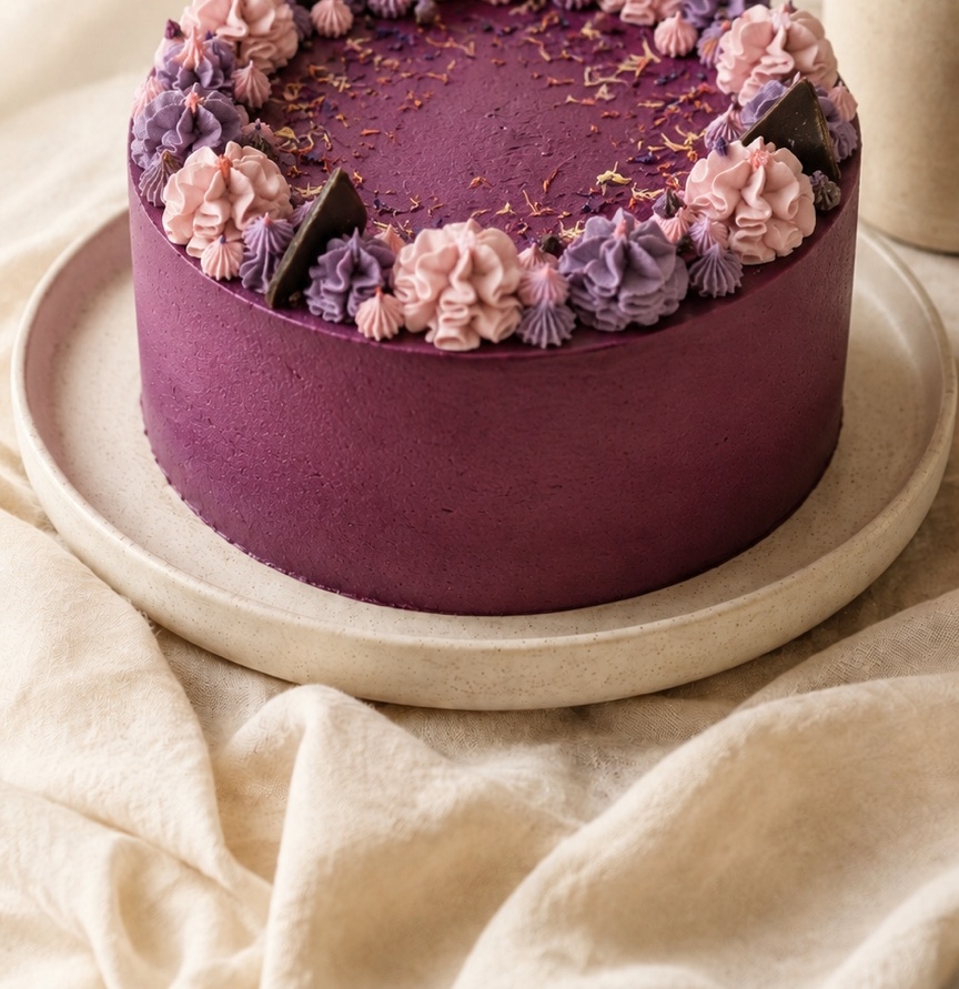 Black Currant with Chocolate Praline specialty cake