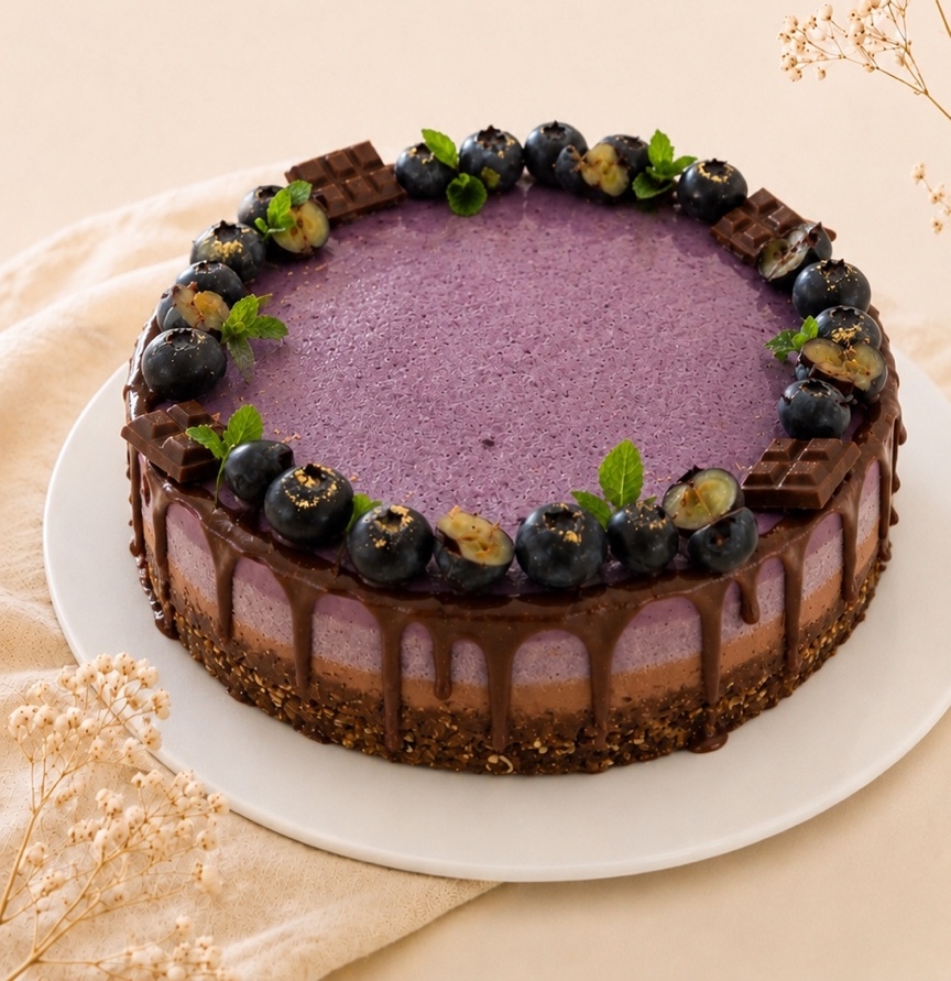 Blueberry Chocolate raw cake