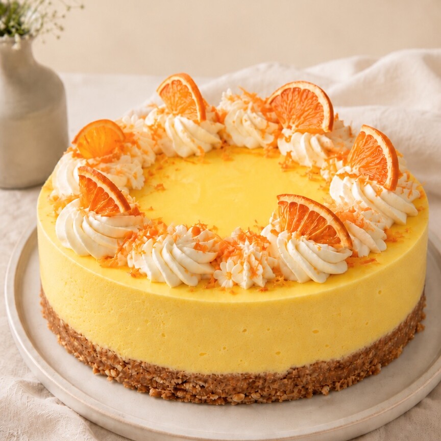 Orange Cherry Soufflé raw cake