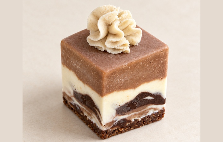Three Chocolates raw vegan mini cheesecake cube