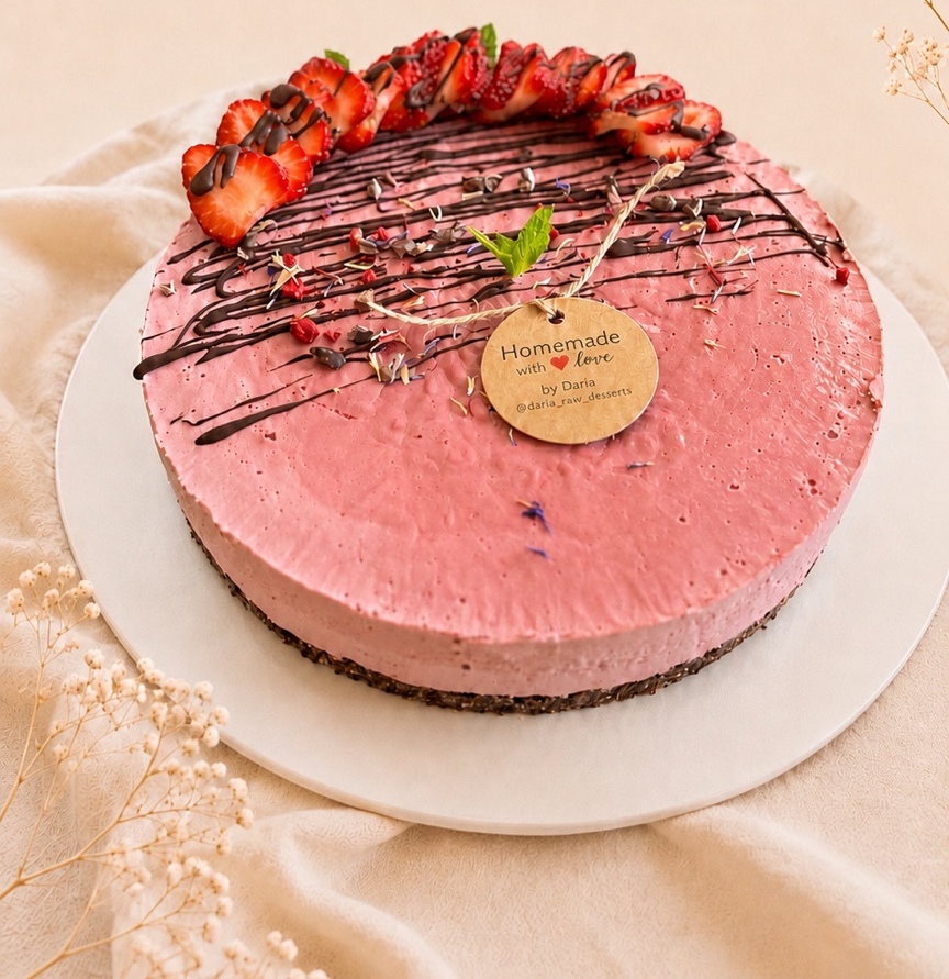 Strawberry raw cake